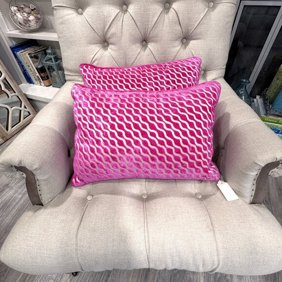 Fuchsia Pink Lumbar Accent Pillows - Picture 1 of 5